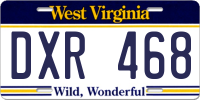 WV license plate DXR468