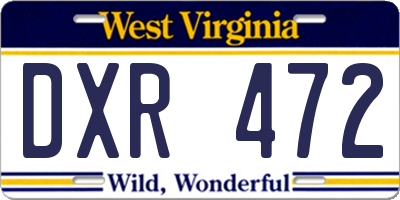 WV license plate DXR472