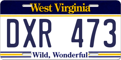 WV license plate DXR473