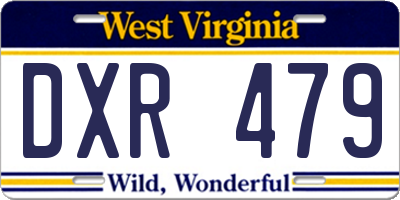 WV license plate DXR479