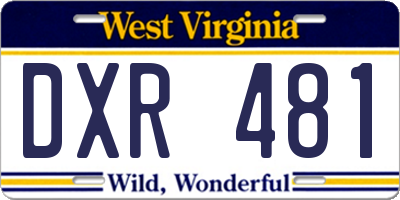 WV license plate DXR481