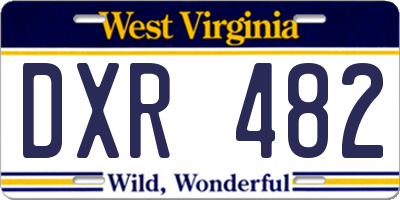 WV license plate DXR482