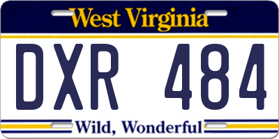 WV license plate DXR484