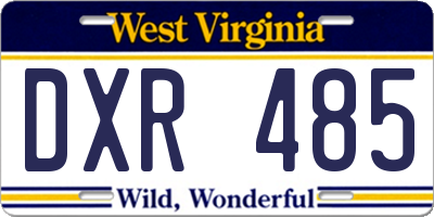 WV license plate DXR485