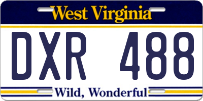 WV license plate DXR488
