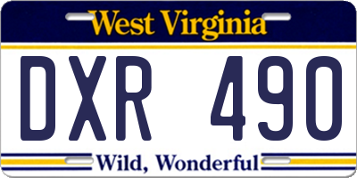 WV license plate DXR490