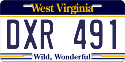 WV license plate DXR491