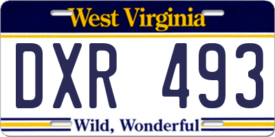 WV license plate DXR493