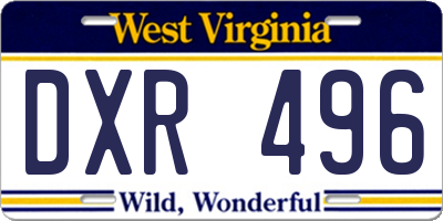 WV license plate DXR496