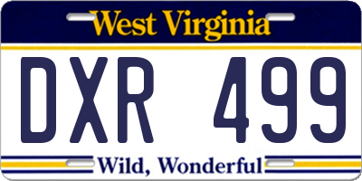 WV license plate DXR499