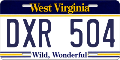 WV license plate DXR504