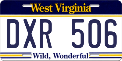 WV license plate DXR506