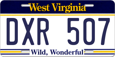 WV license plate DXR507