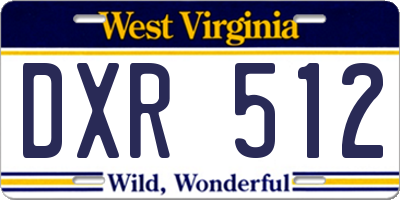 WV license plate DXR512