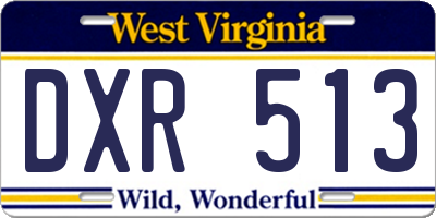 WV license plate DXR513