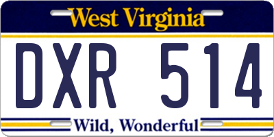 WV license plate DXR514
