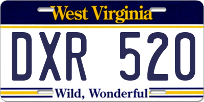 WV license plate DXR520