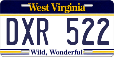 WV license plate DXR522