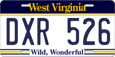 WV license plate DXR526