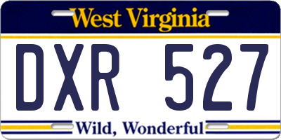 WV license plate DXR527