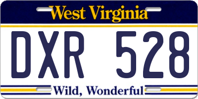 WV license plate DXR528