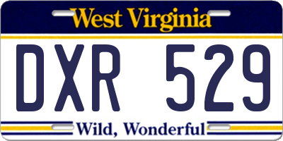 WV license plate DXR529
