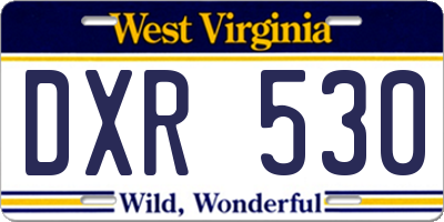 WV license plate DXR530