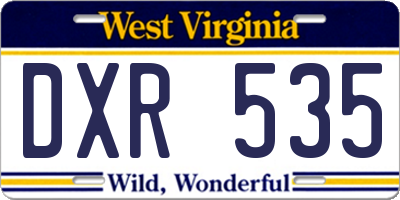 WV license plate DXR535