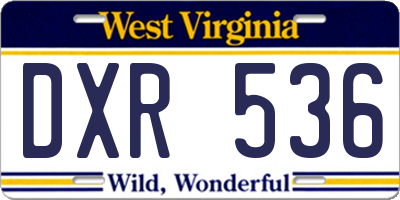 WV license plate DXR536