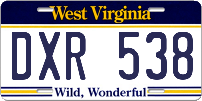 WV license plate DXR538