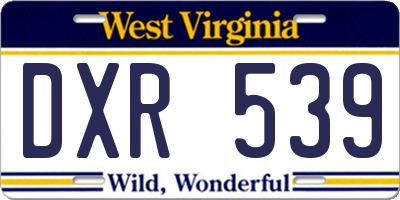 WV license plate DXR539