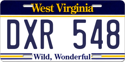 WV license plate DXR548