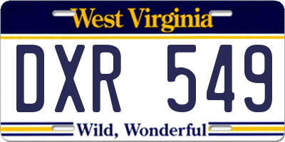 WV license plate DXR549