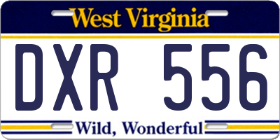 WV license plate DXR556