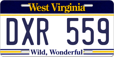 WV license plate DXR559
