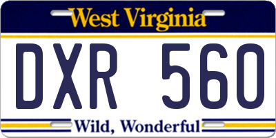 WV license plate DXR560
