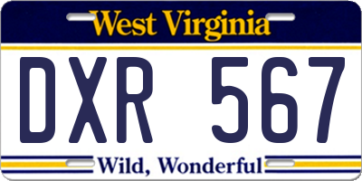 WV license plate DXR567