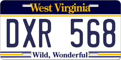 WV license plate DXR568