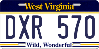 WV license plate DXR570