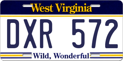 WV license plate DXR572