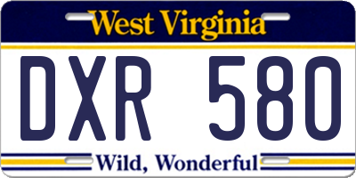 WV license plate DXR580