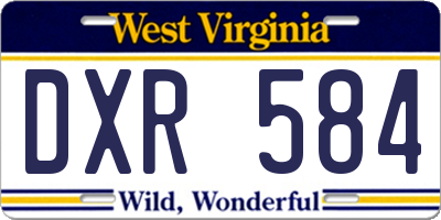 WV license plate DXR584