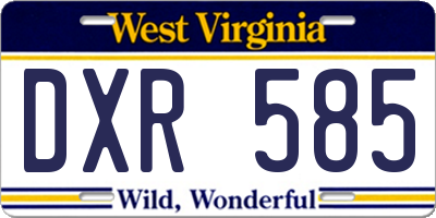 WV license plate DXR585