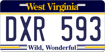 WV license plate DXR593