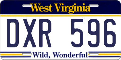 WV license plate DXR596