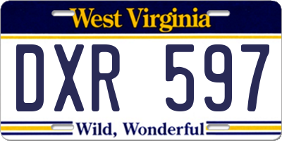 WV license plate DXR597