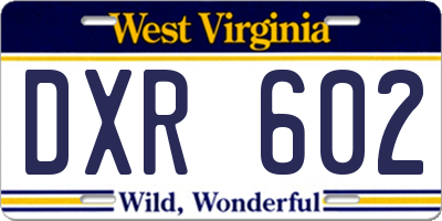 WV license plate DXR602