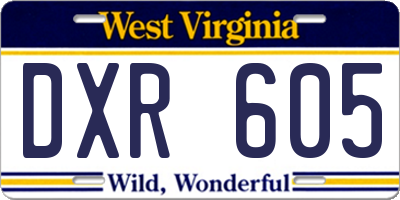 WV license plate DXR605