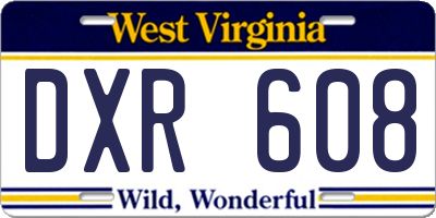 WV license plate DXR608