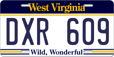 WV license plate DXR609
